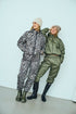 FreeQuent Ladies Quilted Leopard Jacket - Black & Beige